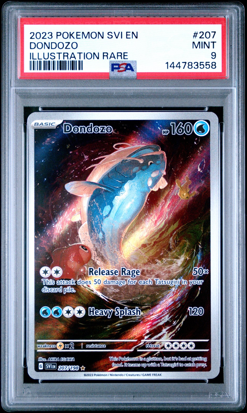PSA 9 MINT DONDOZO #207 ILLUSTRATION RARE 2023 SCARLET & VIOLET POKEMON