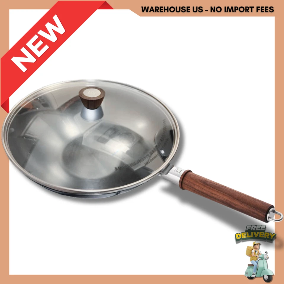 NUEVO WOK ZWILLING DRAGON 12 pulgadas de acero al carbono con tapa, negro mate, ENVÍO GRATUITO Foto 2 de 3