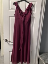 Oasis Size 12 Sleeveless Dress Red Wine Colour