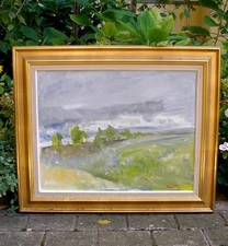 Axel Jensen (1885) Summer Storm. West Jutland. Denmark. Huge oil. 1950s.