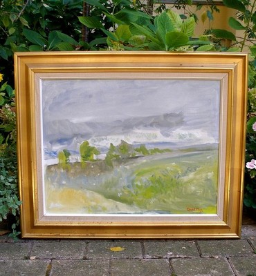 Axel Jensen (1885) Summer Storm. West Jutland. Denmark. Huge oil. 1950s.