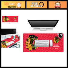 NHL Chicago Blackhawks Desk Pad - Logo Series, Gaming/Office Mat, 35"x19