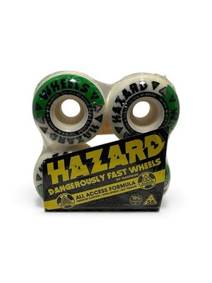 Hazard Wheels CS Formula Conical Alarm White/Yellow Skateboard 52mm 101a Duro