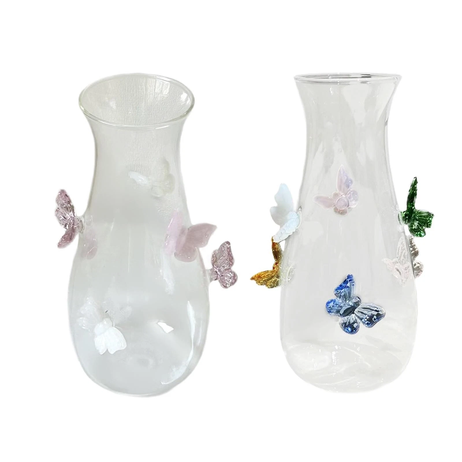 3D Butterfly Vase Glass Handcraft Bottle for Wedding Living Room Tabletop