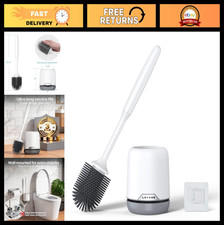 Silicone Toilet Brush Set with Holder - Non-Slip Handle, Soft Bristles, Wall Mou