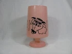 VINTAGE 1970s TAURUS ZODIAC PINK MILK GLASS PEDESTAL GOBLET FOOTED VASE