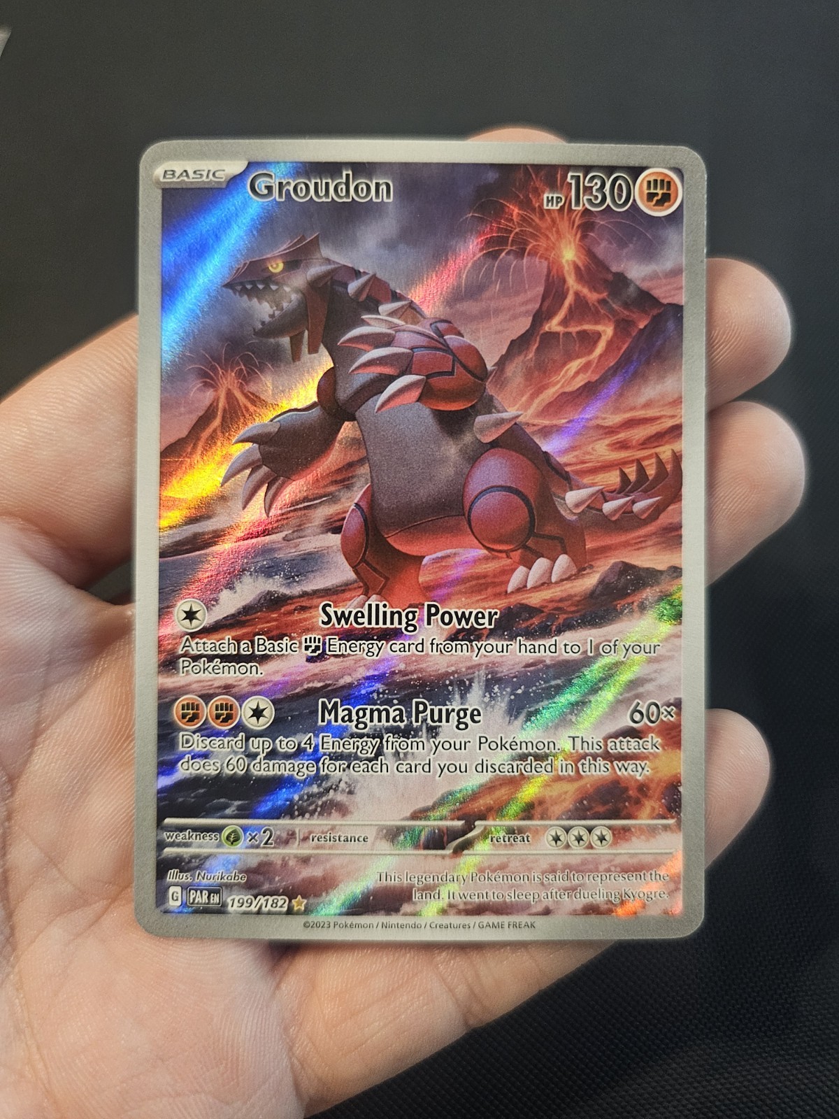 Groudon 199/182 Illustration Rare Paradox Rift Pokemon Near Mint