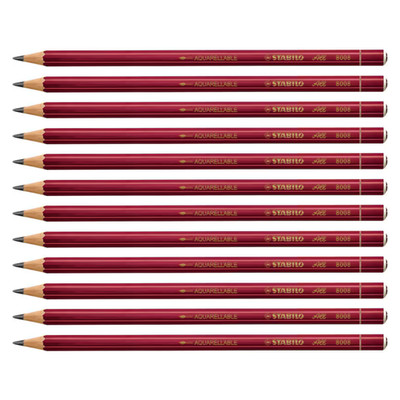 12x Stabilo  Graphitstift ALL Zeichenbleistift Bleistift Zeichenstift 8008, 2B