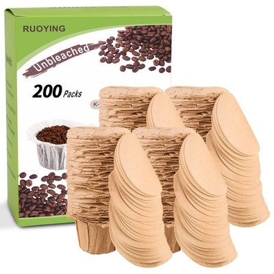 Unbleached K cup Disposable Paper Filters with Lid for Reusable K Cup Filters...