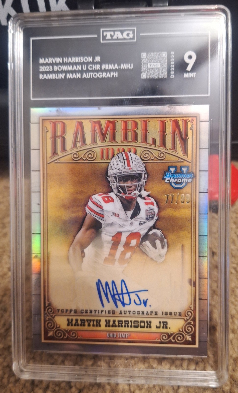 2023 Bowman Chrome U MARVIN HARRISON JR. Auto Autograph /99 - Ramblin Man 🔥🔥