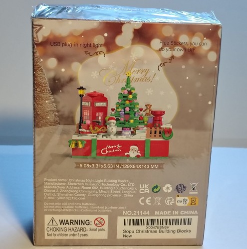 Weihnachten Nachtlicht Bausteine Set 423 Teile mit USB Stecker & Aufklebern - Bild 2 von 5