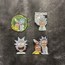 Set Of 4 Rick And Morty Enamel Pin Badge Bundle TV Show Rick Morty Portal New