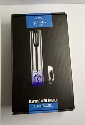 Boxed Zulay Electric Wine Opener w/ Charging Base & Foil Cutter Stainless Steel