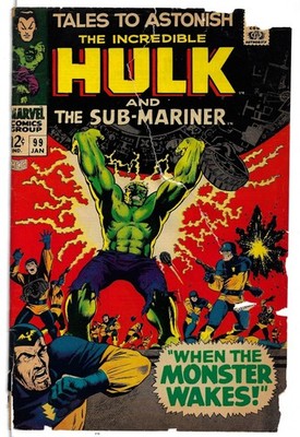 Tales to Astonish #99 (Marvel) 1/68, Sub-Mariner, Hulk, Dan Adkins art  (Fair)