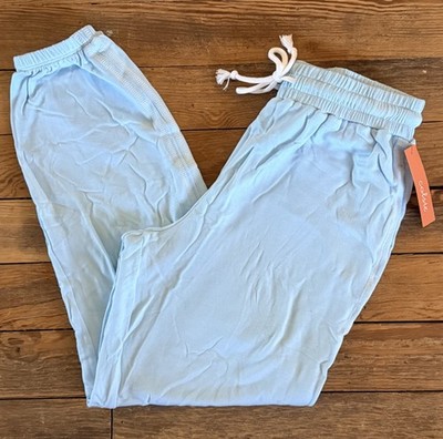 Colsie Women s Rayon Blend Lounge Jogger Pants XS Powder Blue With Pockets NWT