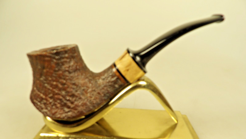 Kevin Arthur USA Bruyere Sitter Volcano Briar Pipe Hard Acrylic Stem