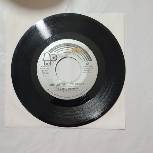 The 5th Dimension ~ One Less Bell To Answer/ Feelin Alright ~Bell 45 ...
