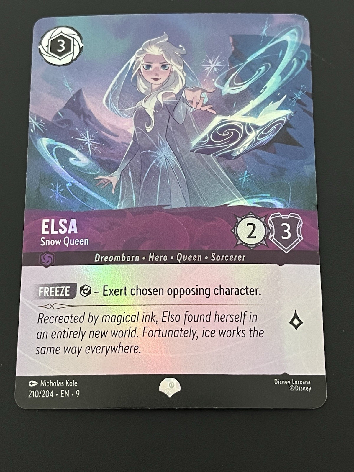 Elsa - Snow Queen (Epic) 210/204 Epic Fabled Lorcana Holo Near Mint