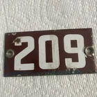 Vintage Enamel Porcelain Class Room Door Number  209