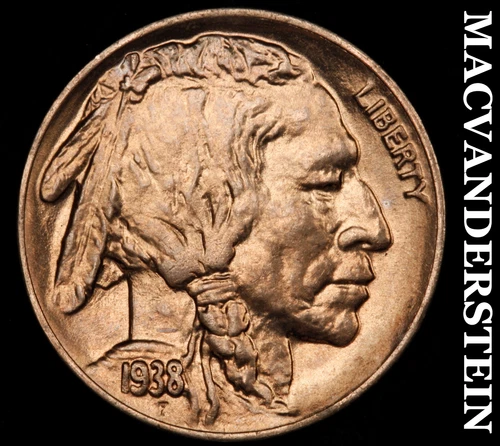 1938-D Buffalo Nickel-Choice Gem BU +++++ Lustrous No Reserve #i3846