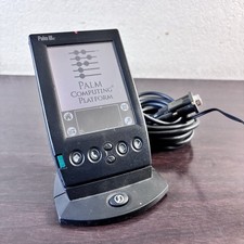 Vintage Palm Pilot lllc Handheld Digital PDA W Charger Dock - Tested  Working