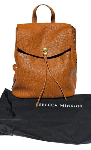 New Rebecca Minkoff Tobacco Darren Signature Leather Backpack Bag Purse Medium