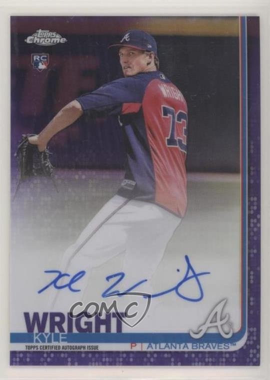 2019 Topps Chrome Rookie Purple Refractor 53/250 Kyle Wright #RA-KW Auto RC zx6