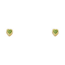 NEW 14K YELLOW GOLD 3MM HEART BEZEL SCREW BACK STUD EARRINGS AUG 