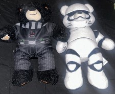Build A Bear First Order Storm Trooper and Darth Vader Plush Lot
