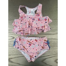 RuffleButts Kids' Play Ball Ruffle Two-Piece Swimsuit - Size 8