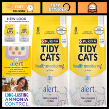 Non-Clumping Cat Litter with Silica Crystals - Health Monitoring, 8 lb 2 Pack 
