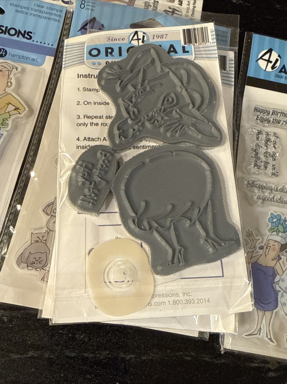 Lot of 7 Hampton Art/Art Impressions Clear & Unmounted Stamps Ladies Friends