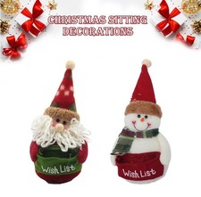 4Pcs Christmas Gnome Snowman Plush Ornaments Handmade Home Tabletop Xmas Dolls