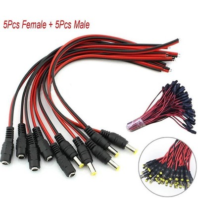 5.5x2.1mm männliche weibliche DC-Steckdose Jack Stecker Draht Stecker Kabel CCTV