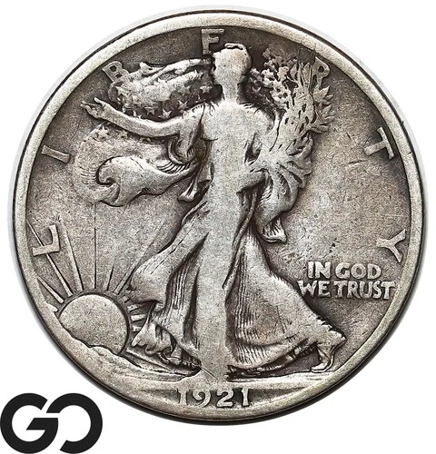 1921-S Walking Liberty Half Dollar, Avidly Pursued Lower Mintage Fine Key Date