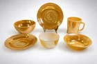 VTG Fire King Peach Lustre 6 pc Lot Anchor Hocking Mug, Bowls, Plates