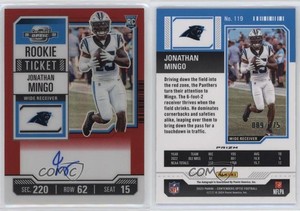 2023 Contenders Optic Ticket RPS Red Prizm /175 Jonathan Mingo Rookie Auto RC