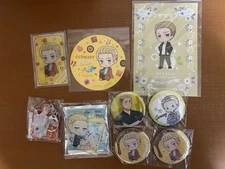Hetalia Germany Character Goods Set  Cafe Collaboration, Postcards, Badges,