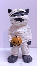 Mummy Cat Dressed Up As A "Mummy" 10" Tall Halloween Decor
