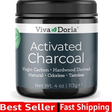 4 Oz Virgin Activated Charcoal Powder - Gluten-Free, Natural Health Essential