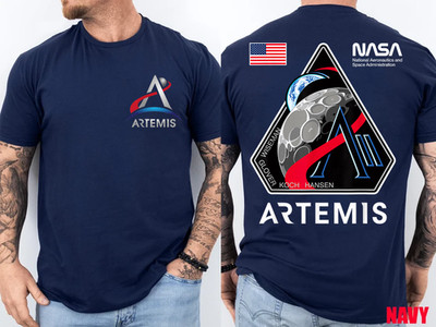 Artemis NASA Moon Mission 2 Side Print T-Shirt Space Exploration Tee