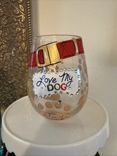 Love My Dog Stemless Wine Glass
