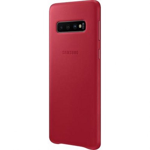 Coque en cuir pour Galaxy S10 G973 bordeaux mince étui de protection rigide