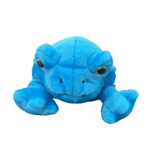 Vintage fiesta Blue Frog Stuffed Animal Plush Toy Rare
