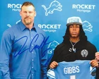 Jahmyr Gibbs & Dan Campbell Autographed Detroit Lions 8x10 Photo COA/Hologram