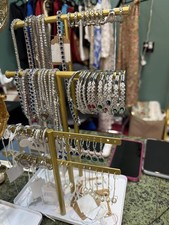 Metal Jewelry Holder Tree Gold Adjustable Necklace Bracelet Earring Display Stan