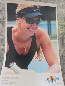 ACE SABINE LISICKI SIGNED MAUI JIM LIGHTHOUSE TENNIS PRO US OPEN RARE PHOTO