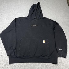 Carhartt Force Hoodie Mens Large Black EST 1889 Graphic Fleece Sweatshirt