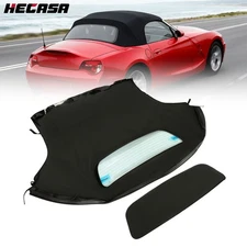 For BMW Z4 Convertible E85 03-08 Black Soft Top Replacement &Heated Glass Window