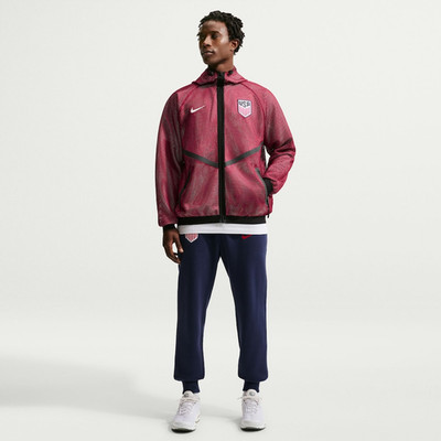 USMNT 2026 Anthem Mesh Dri-FIT Full Zip Hooded Jacket Red Men's NWT